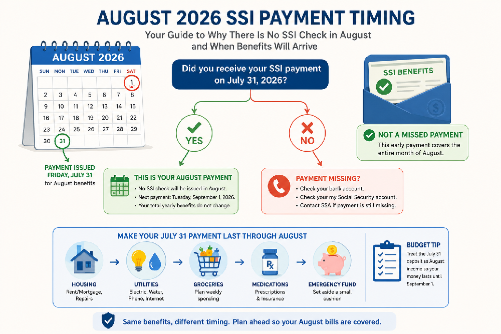 august 2026 ssi payment timing decision flow infographic