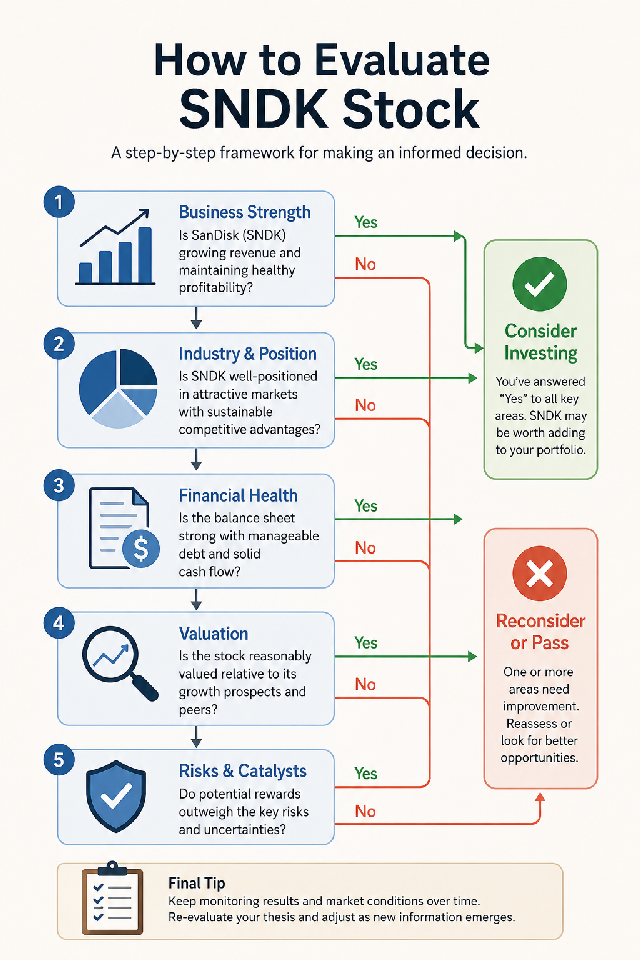 sndk stock decision flow infographic