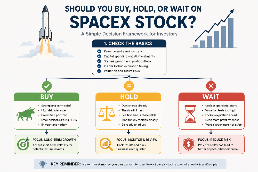 spacex stock decision flow infographic