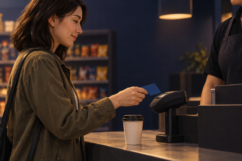 convenience store supporting editorial illustration