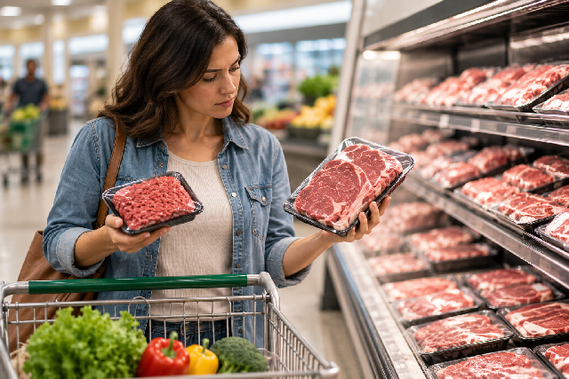 publix costco aldi beef probe supporting editorial illustration